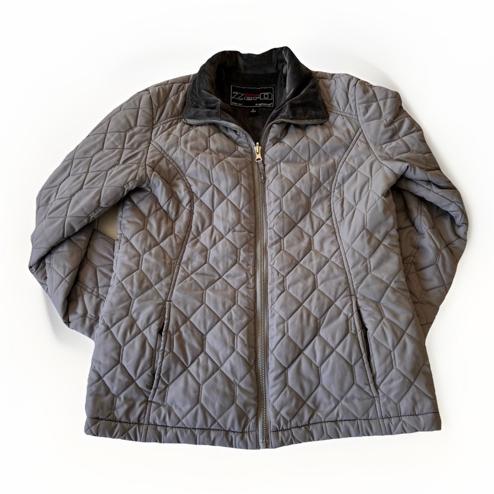 Below Zero by Rothschild Women's Quilted Puffer Coat Jacket Small‎ Gray Faux Fur